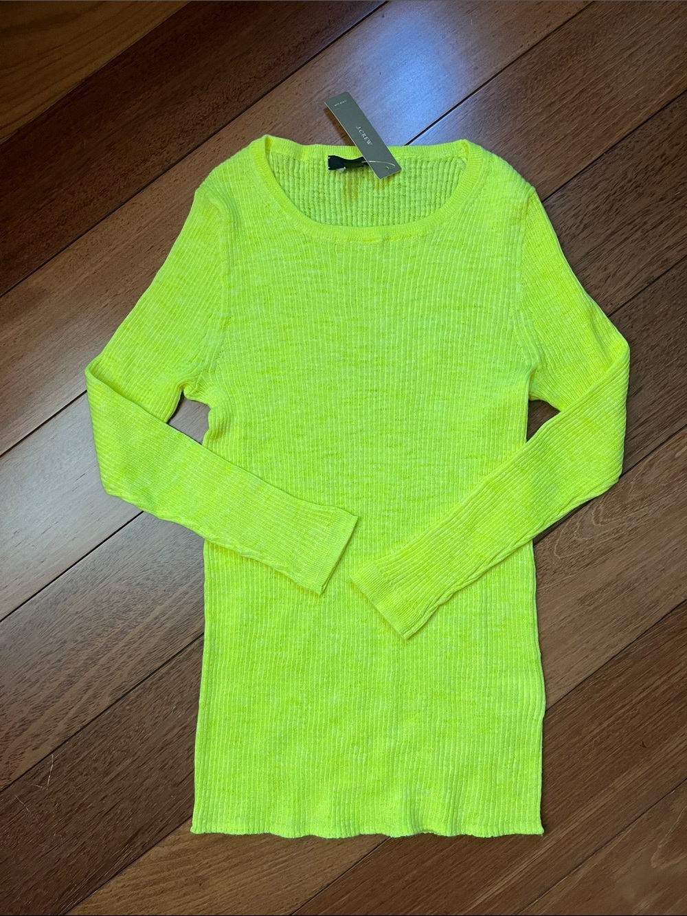 New with tags J.Crew Neon Ribbed Linen top